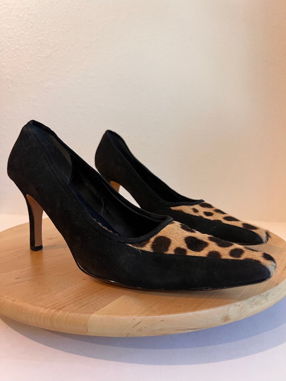 J. Renee Dakar Calf Hair Genuine Leather Animal Print Pointed Toe Heel Size 9.5
